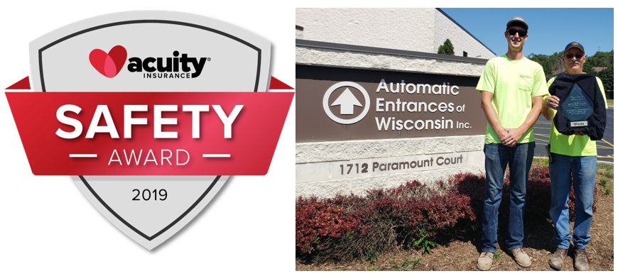 Featured image for “Automatic Entrances of WI Earns Acuity Safety Award”